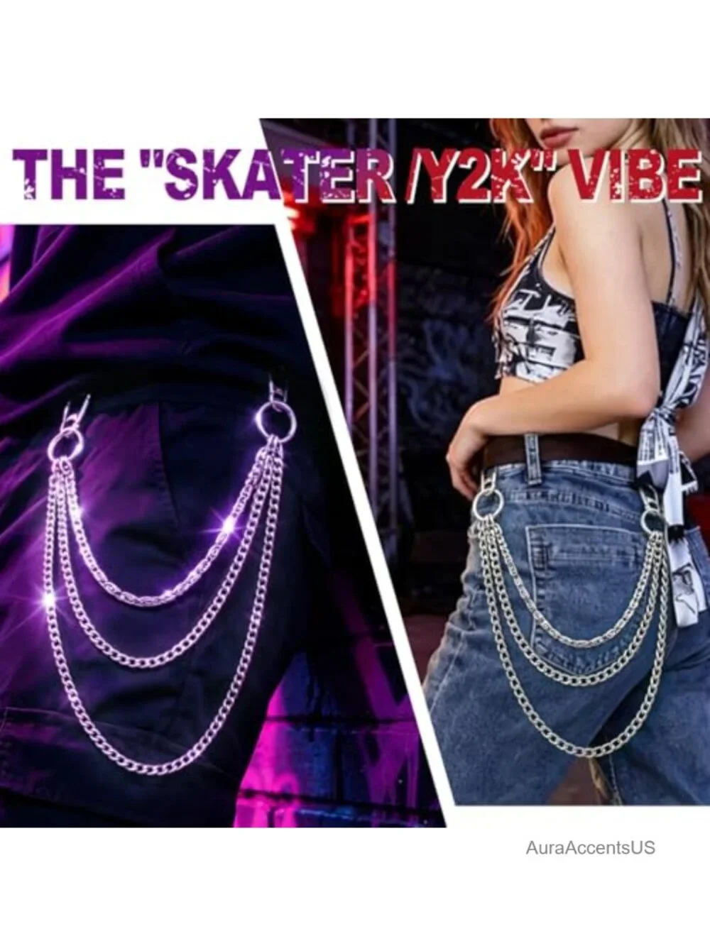 Men Women Punk Gothic Wallet Chain Carabiner Clasp